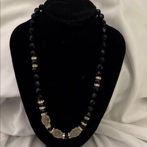 Anne Klein Black and Silver Beaded Necklace